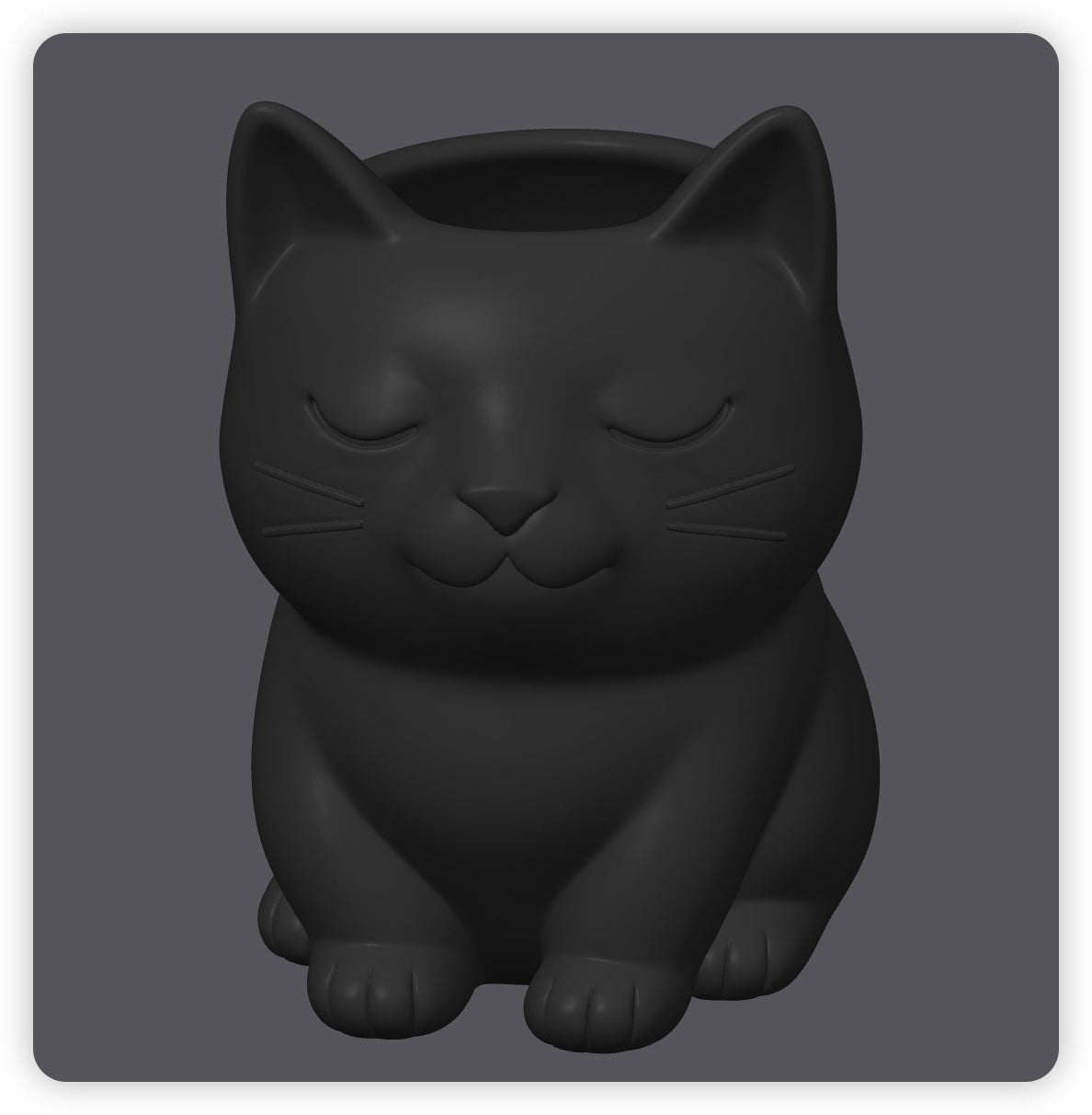 ぽっちゃりした猫のペン立て