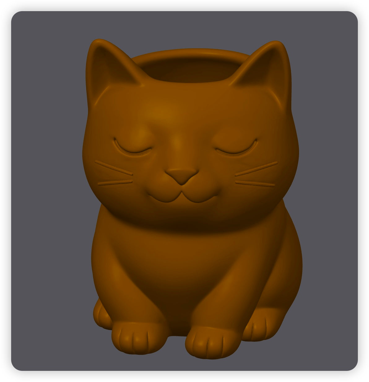 ぽっちゃりした猫のペン立て