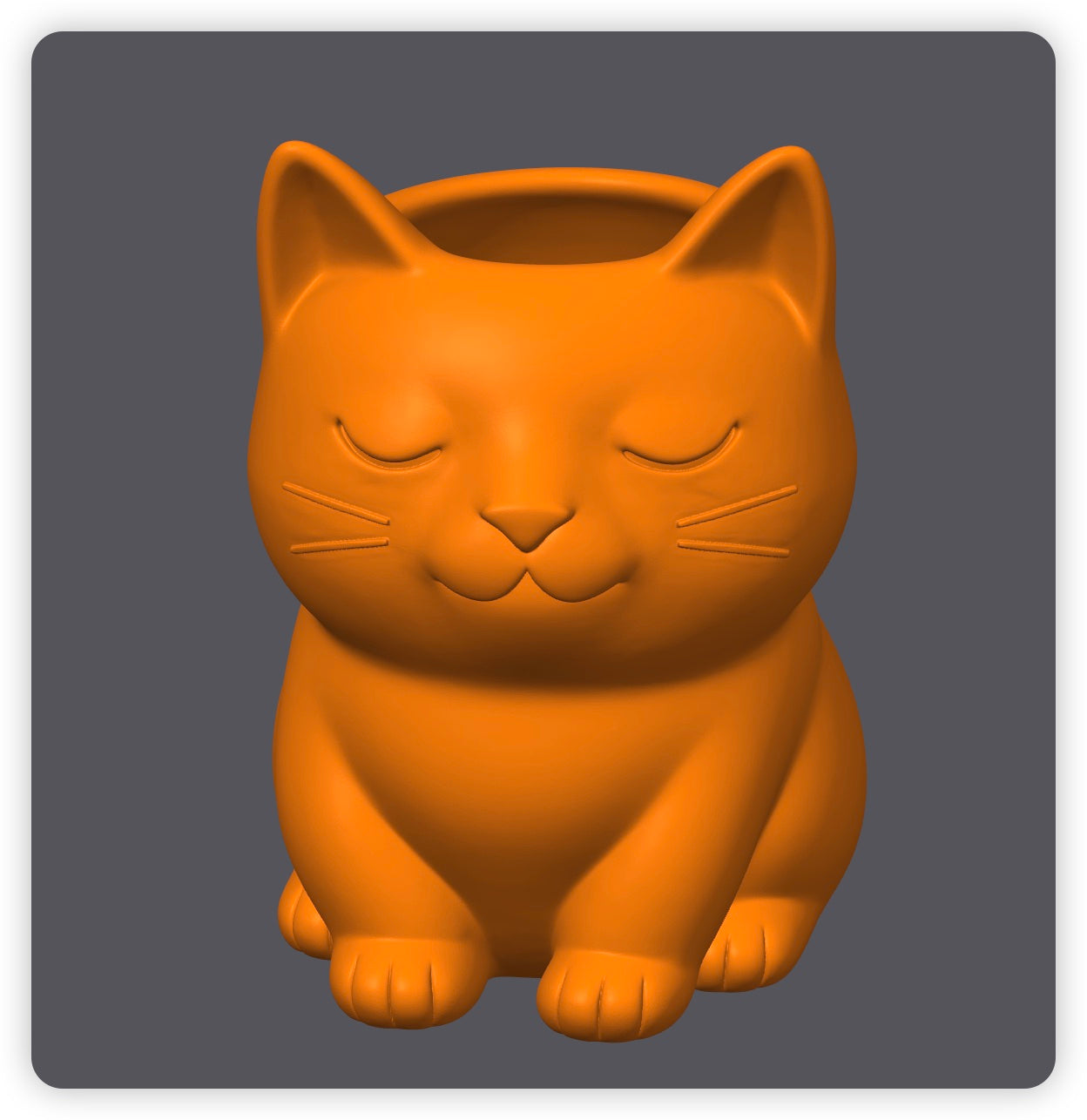 ぽっちゃりした猫のペン立て