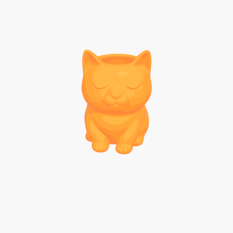 ぽっちゃりした猫のペン立て