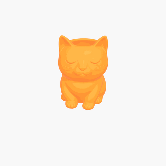 ぽっちゃりした猫のペン立て