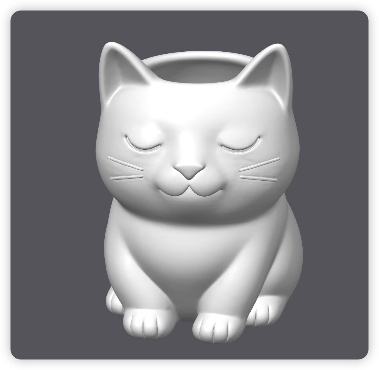 ぽっちゃりした猫のペン立て